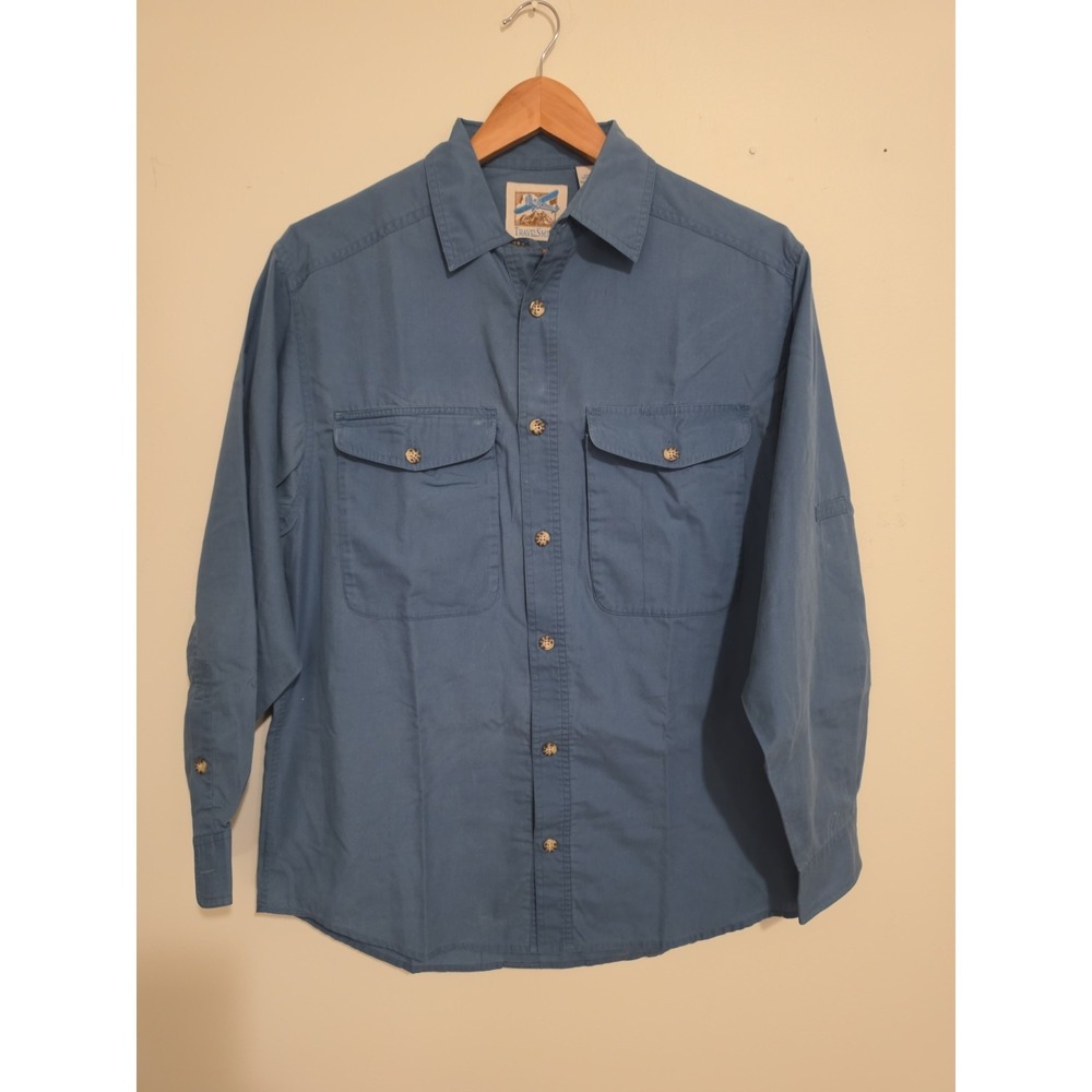 Vintage 90s TravelSmith Med Made in Hong Kong Rugged Trail & Fly Fishing Shirt M